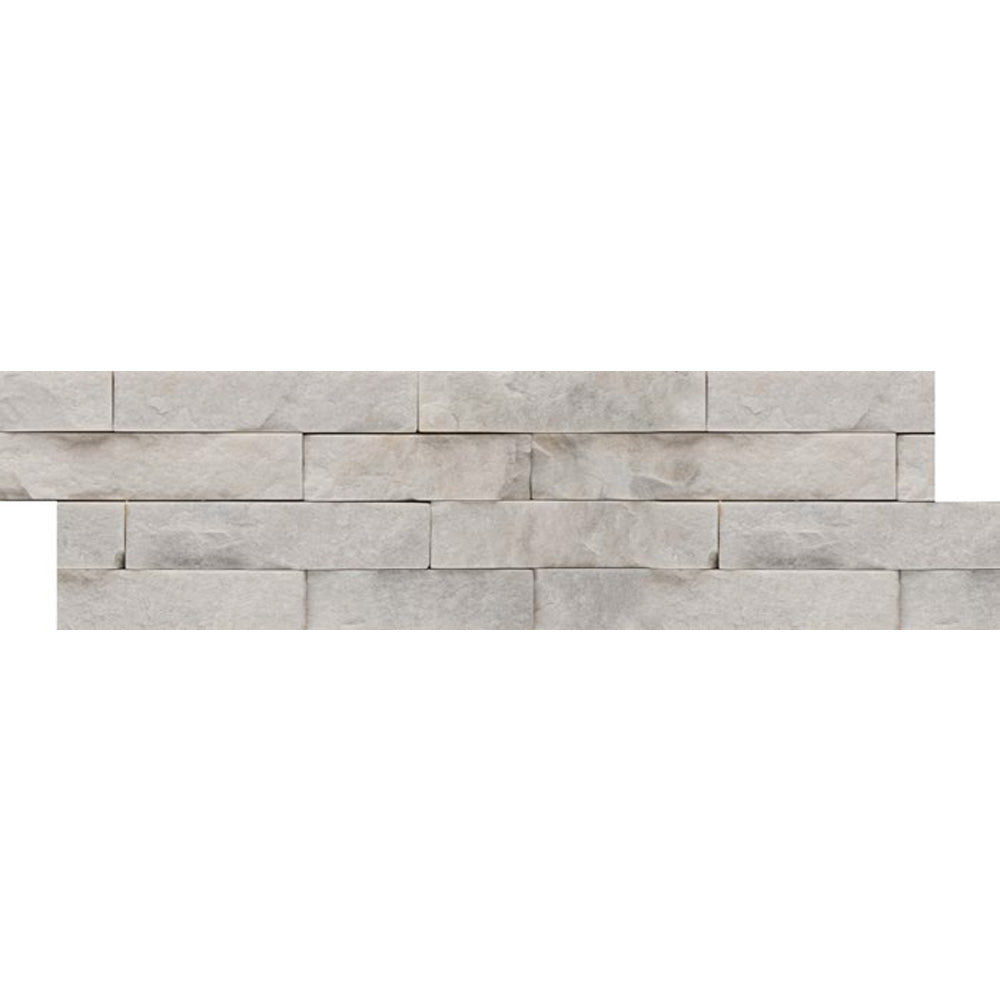 Emser Structure 6"x24" Stacked Slate and Quartzite Ledger Stone White