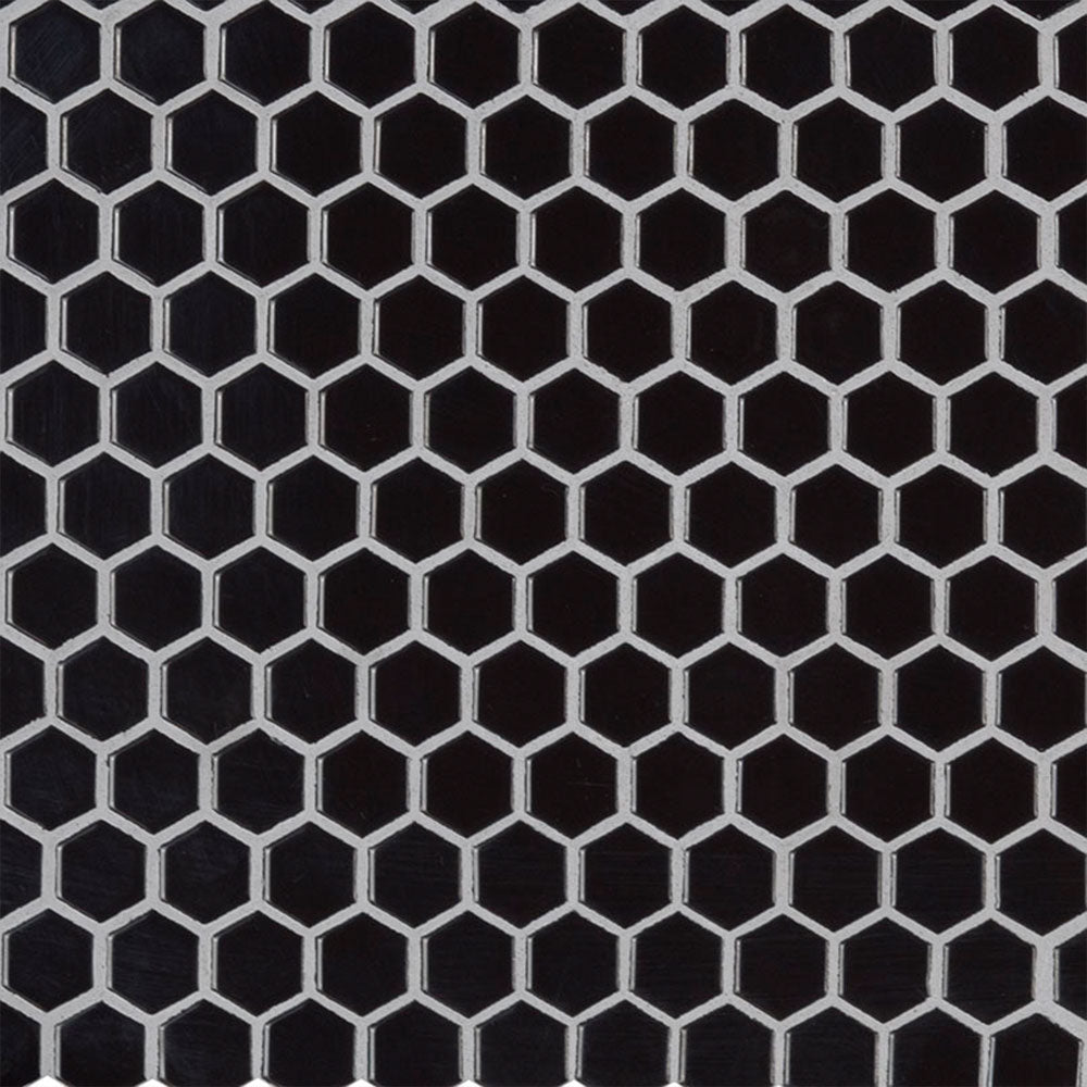 MS International Domino 12" x 12" Hexagon 1" Matte Black