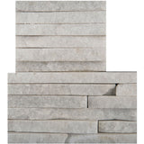 Emser Structure 6"x24" Ledgerstone Quartzite Mini Stacked Corner Textured White