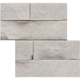 Emser Structure 6"x24" Stacked Quartzite Ledgerstone Corner White