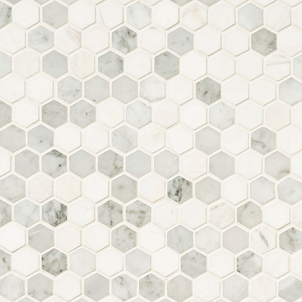 MS International Decorative Mosaic 12" x 12" Hexagon 1" Binaco Dolomite Tibi 