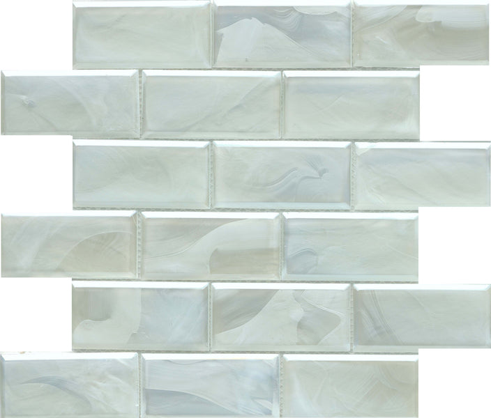 Emser Splash 12"x12" Beveled Mosaic 1.89"X3.85" White