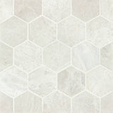 Bedrosians Marble 10.5"x12" Hexagon Mosaic 3" Iceberg White