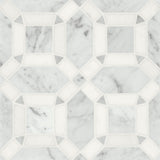 Bedrosians Matisse Mosaic 1 Marble 11.25" x 11.25" White Carrara & Thassos