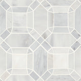 Bedrosians Monet 11.25" x 11.25" Honed Marble Mosaic Oriental White