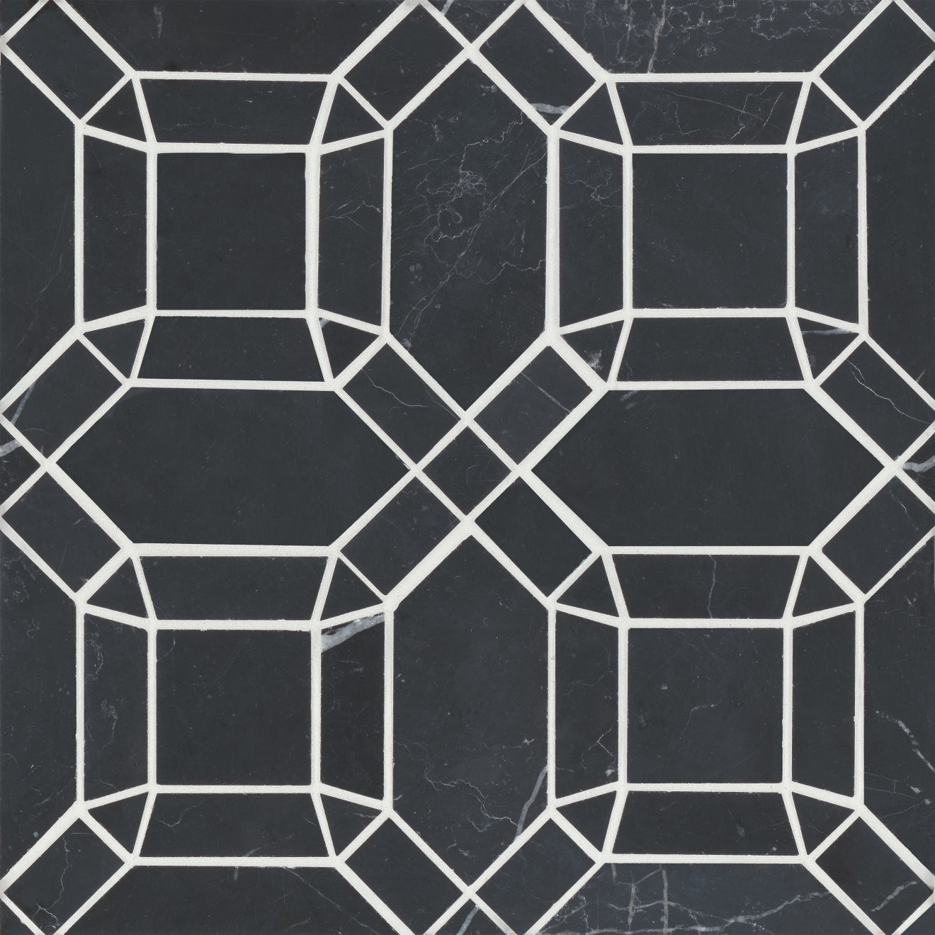 Bedrosians Monet 11.25" x 11.25" Honed Marble Mosaic Nero Marquina