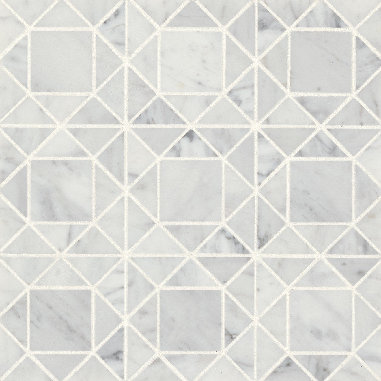 Bedrosians Monet 11.75" x 11.75" Honed Marble Mosaic White Carrara