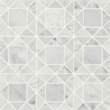 Bedrosians Monet 11.75" x 11.75" Honed Marble Mosaic White Carrara