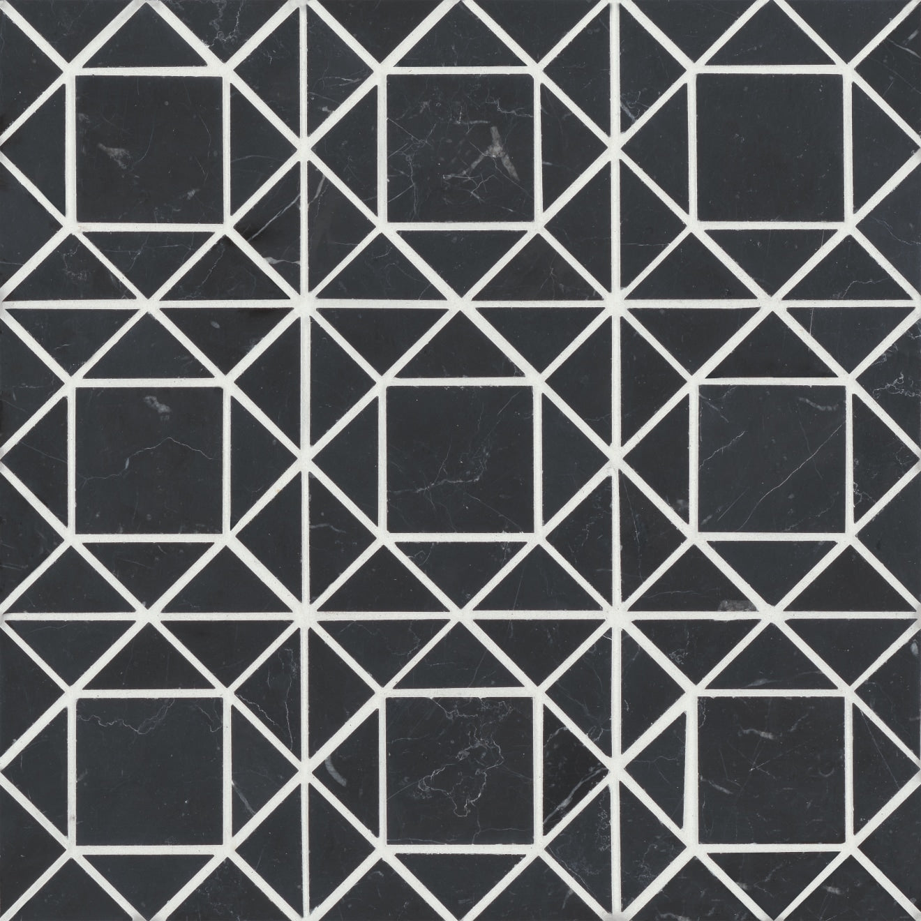 Bedrosians Monet 11.75" x 11.75" Honed Marble Mosaic Nero Marquina