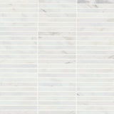 Bedrosians Monet 11.75" x 12" Honed Marble Mosaic Oriental White