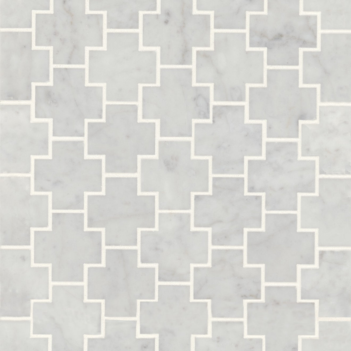 Bedrosians Monet 11" x 12.25" Honed Marble Mosaic White Carrara