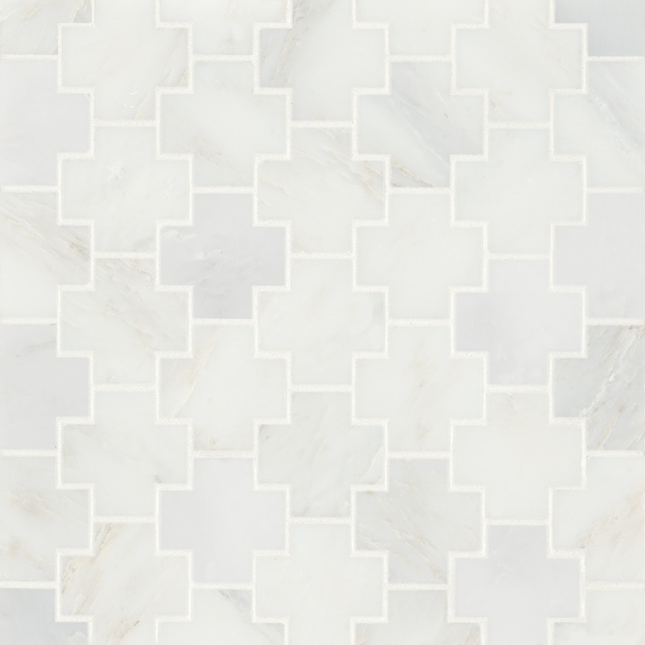 Bedrosians Monet 11" x 12.25" Honed Marble Mosaic Oriental White