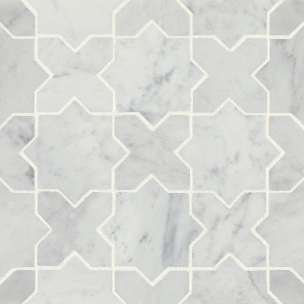 Bedrosians Monet 12.25" x 12.25" Honed Marble Mosaic White Carrara