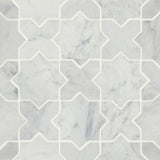 Bedrosians Monet 12.25" x 12.25" Honed Marble Mosaic White Carrara