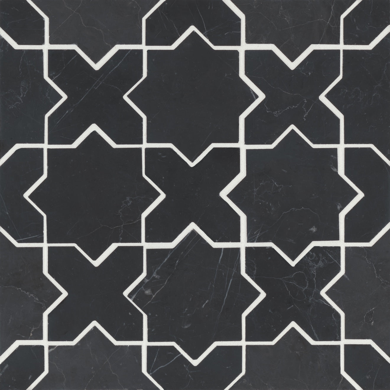 Bedrosians Monet 12.25" x 12.25" Honed Marble Mosaic Nero Marquina