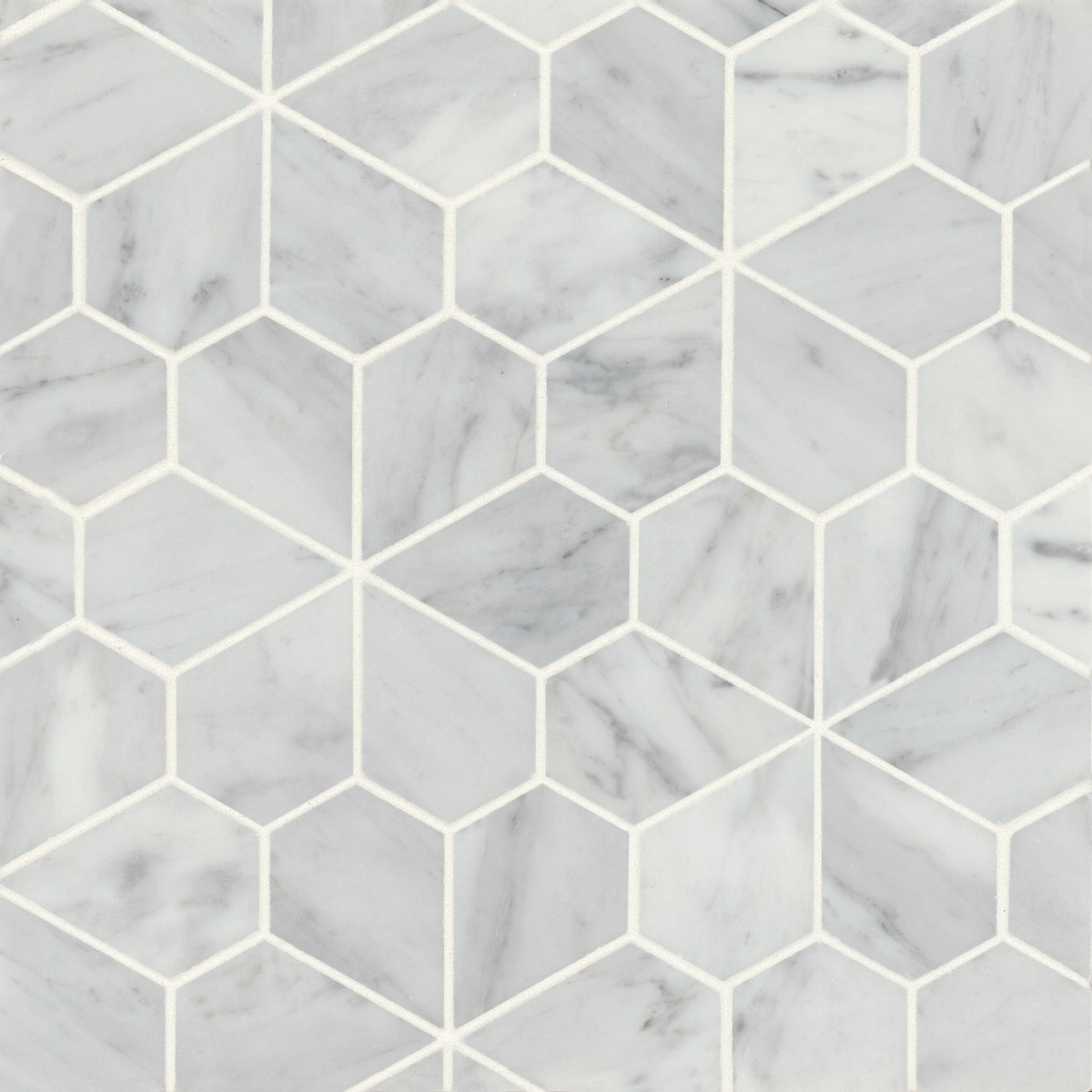 Bedrosians Monet 9.75" x 9.75" Honed Marble Mosaic White Carrara