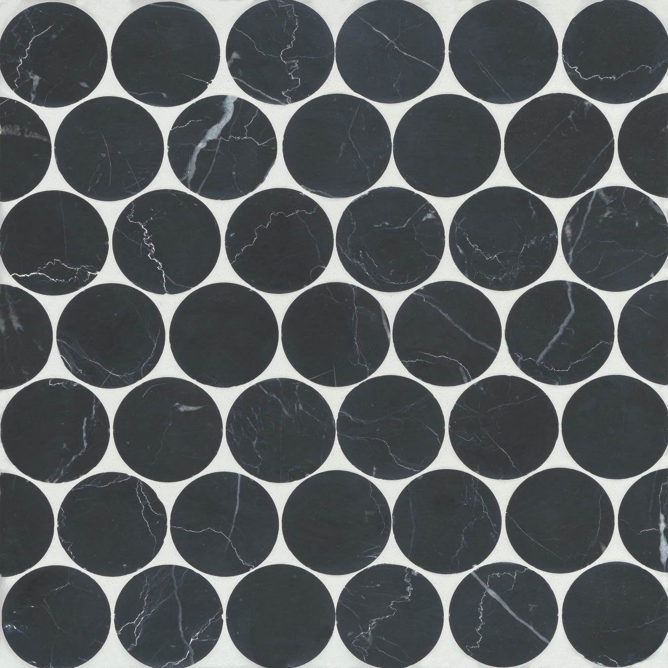 Bedrosians Monet 11.5" x 11.75" Honed Marble Mosaic Nero Marquina