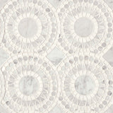 Bedrosians Solis 14.25" x 14.25" Honed  White Carrara / White Thassos