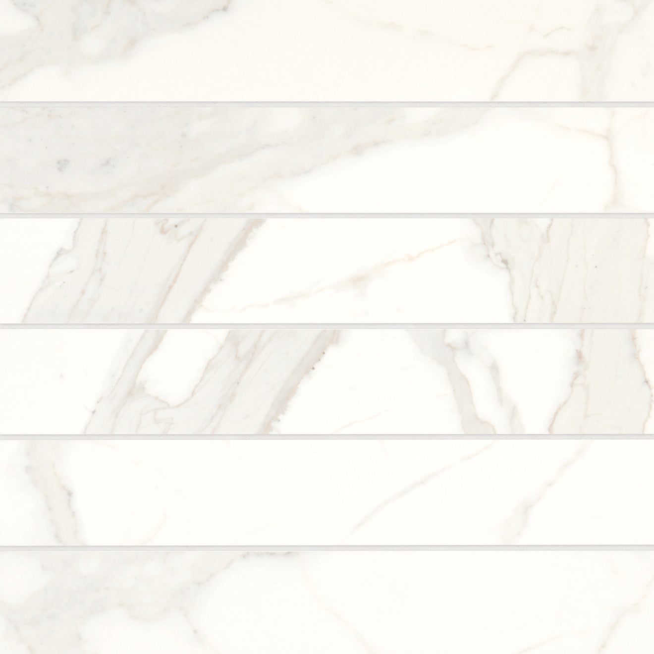 Bedrosians Magnifica 4" x 24" Polished Calacatta Super White