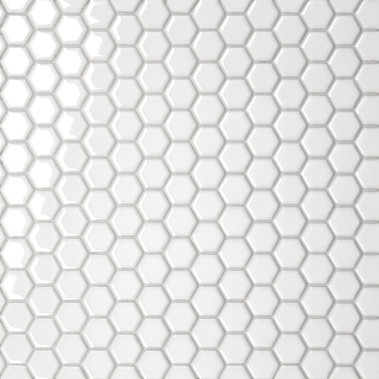 Bedrosians Le Cafe 1" x 1" Hexagon Mosaic Glossy White