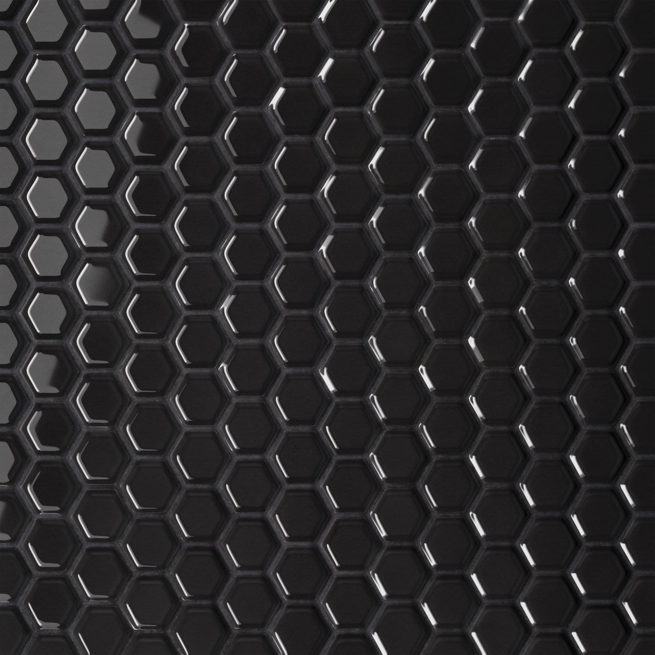 Bedrosians Le Cafe 1" x 1" Hexagon Mosaic Glossy Black