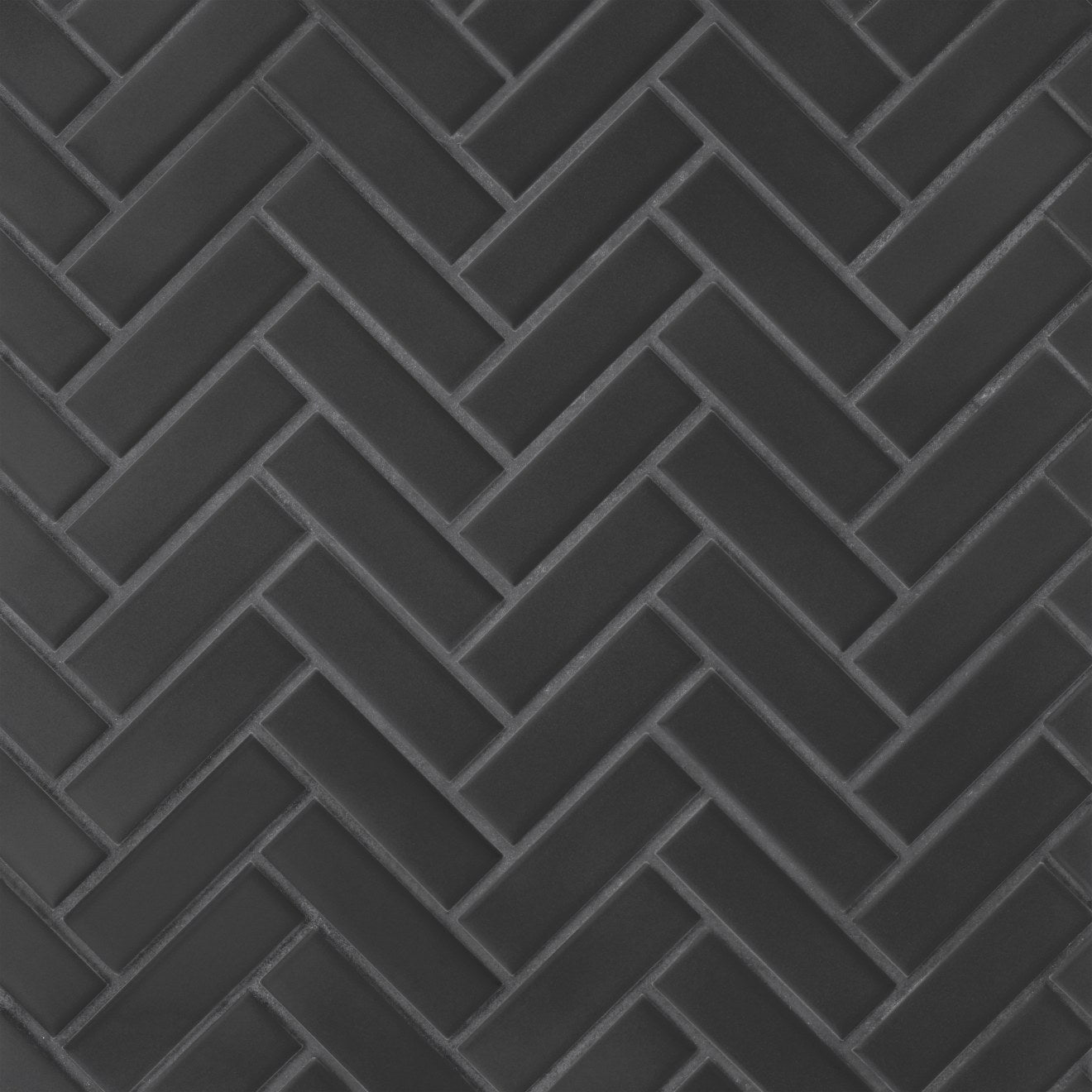 Bedrosians Le Cafe 1" x 3" Herringbone Mosaic Matte Black