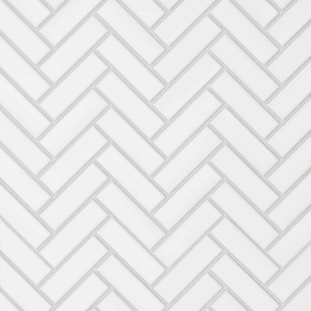 Bedrosians Le Cafe 1" x 3" Herringbone Mosaic Matte White