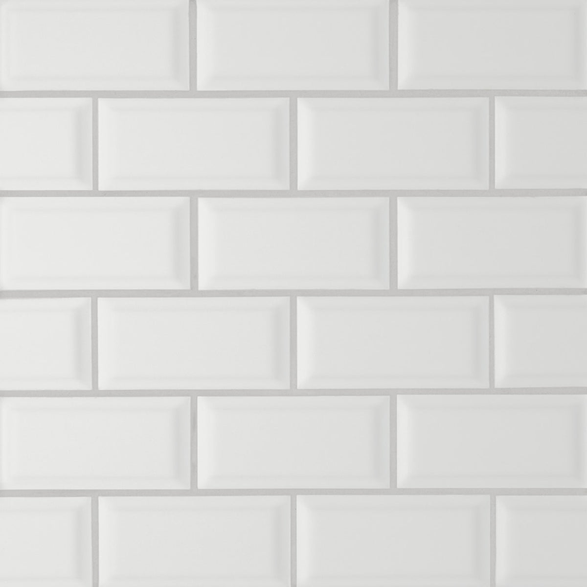 Bedrosians Le Cafe 2" x 4" Bevel Off Set Mesh Mount Mosaic Matte White