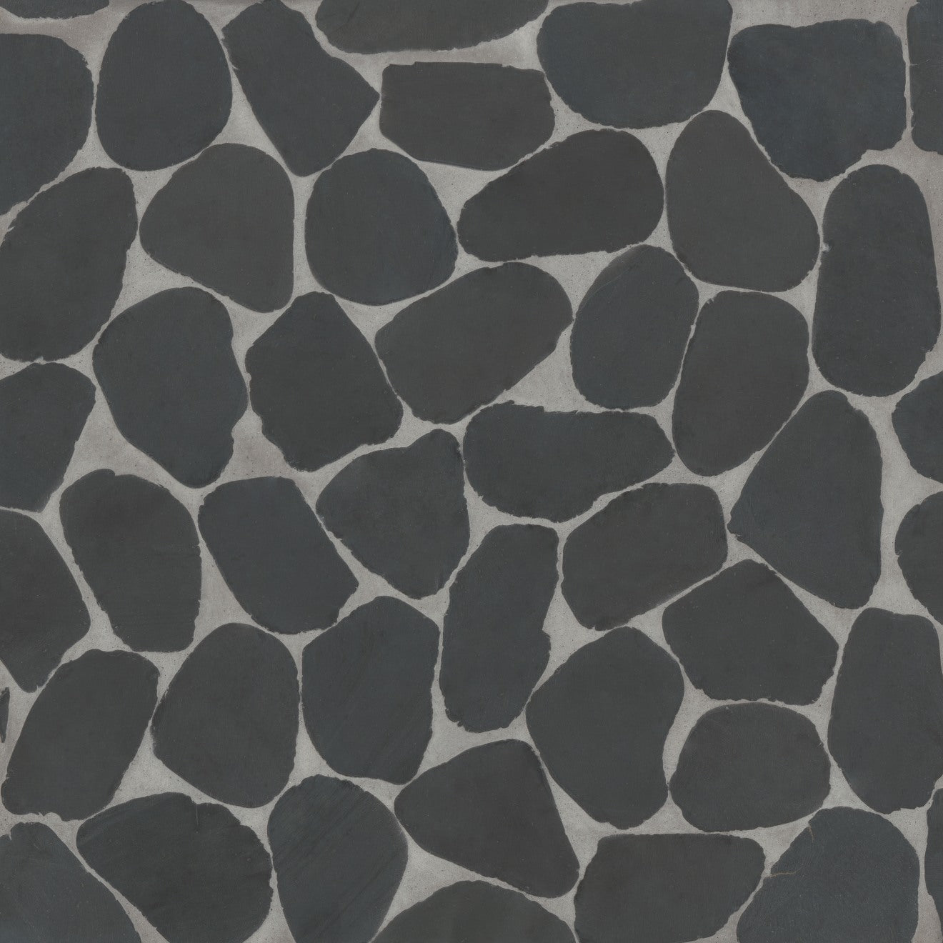 Bedrosians Waterbrook 12" x 12" Jumbo Sliced Pebble Mosaic Super Black