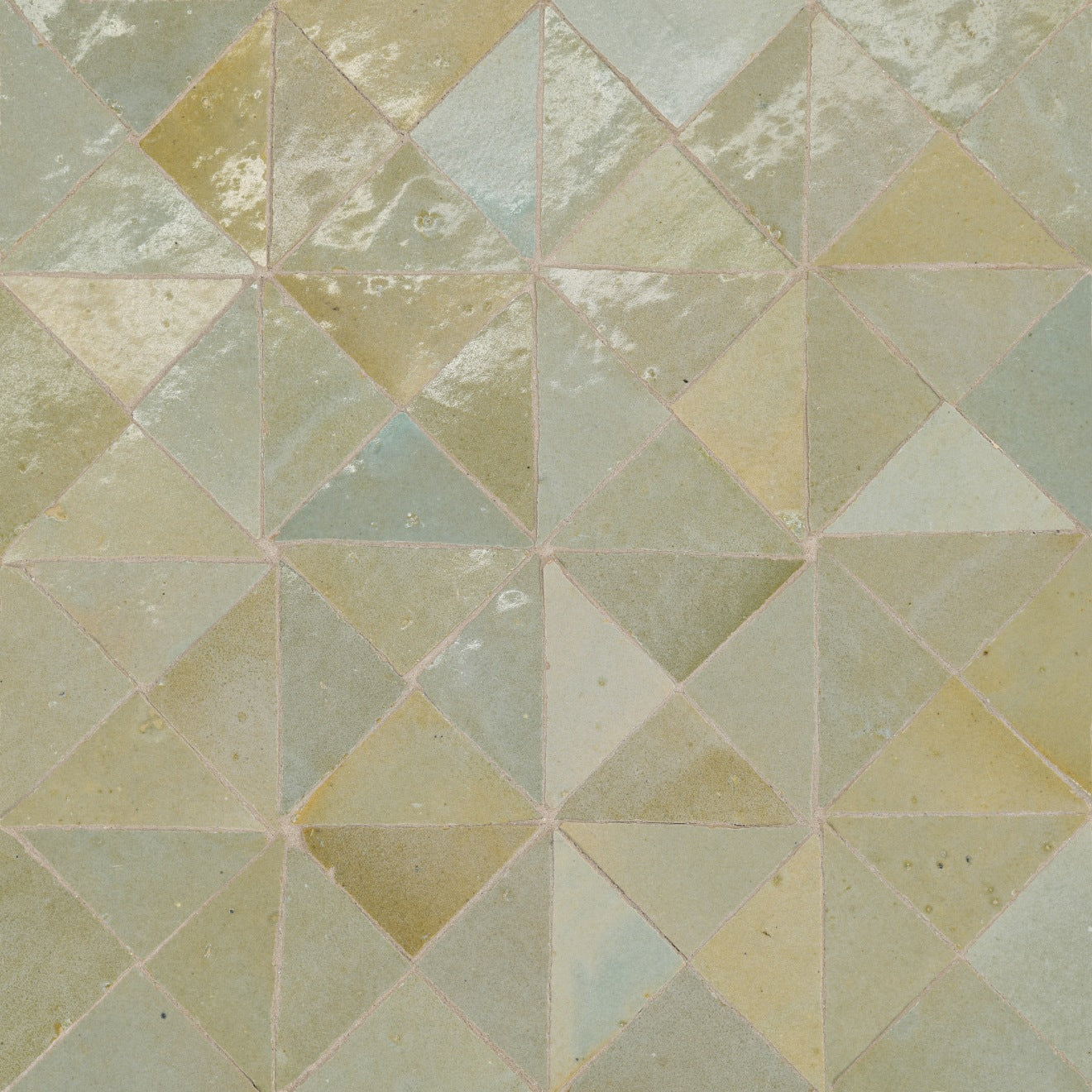 Bedrosians Zagora 12" X 12" Triangle Mosaic Vert Gris