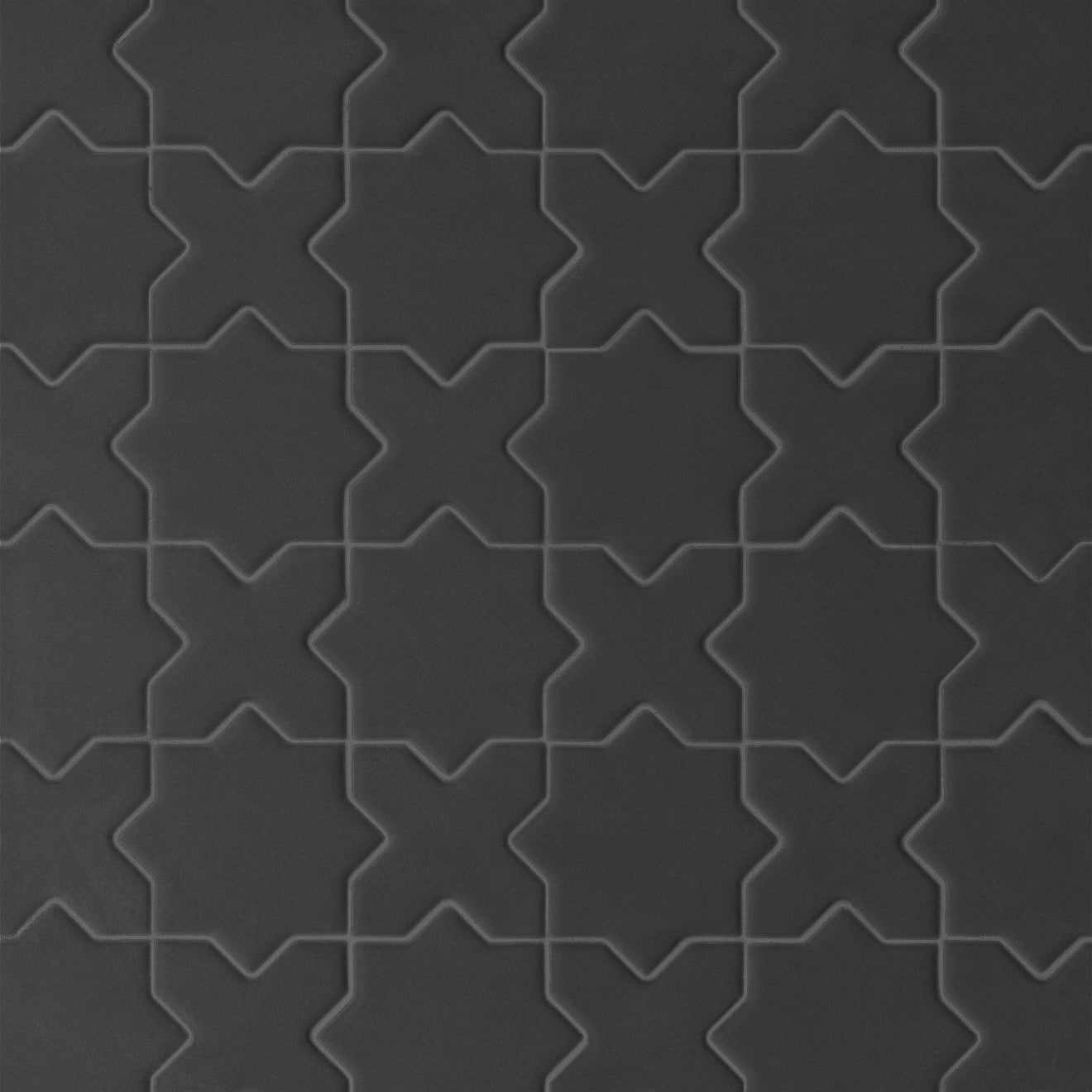 Bedrosians Le Cafe 2" x 2" Cross & Star Mosaic Matte Black