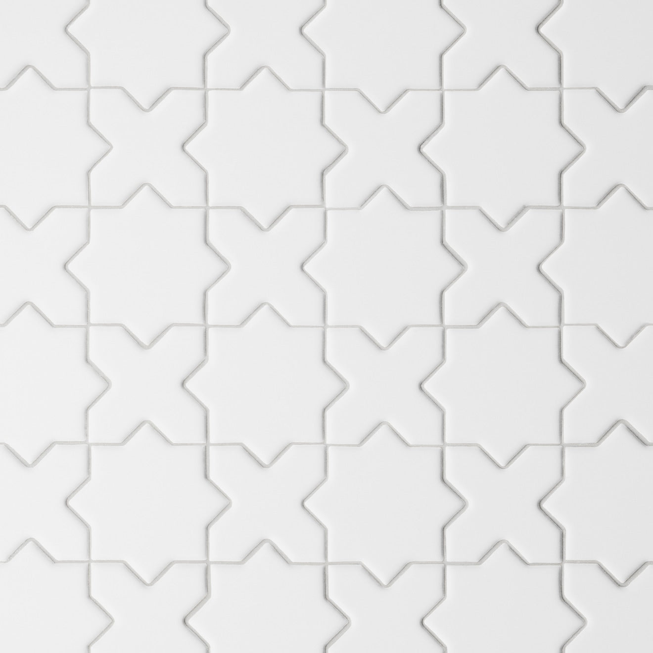 Bedrosians Le Cafe 2" x 2" Cross & Star Mosaic Matte White