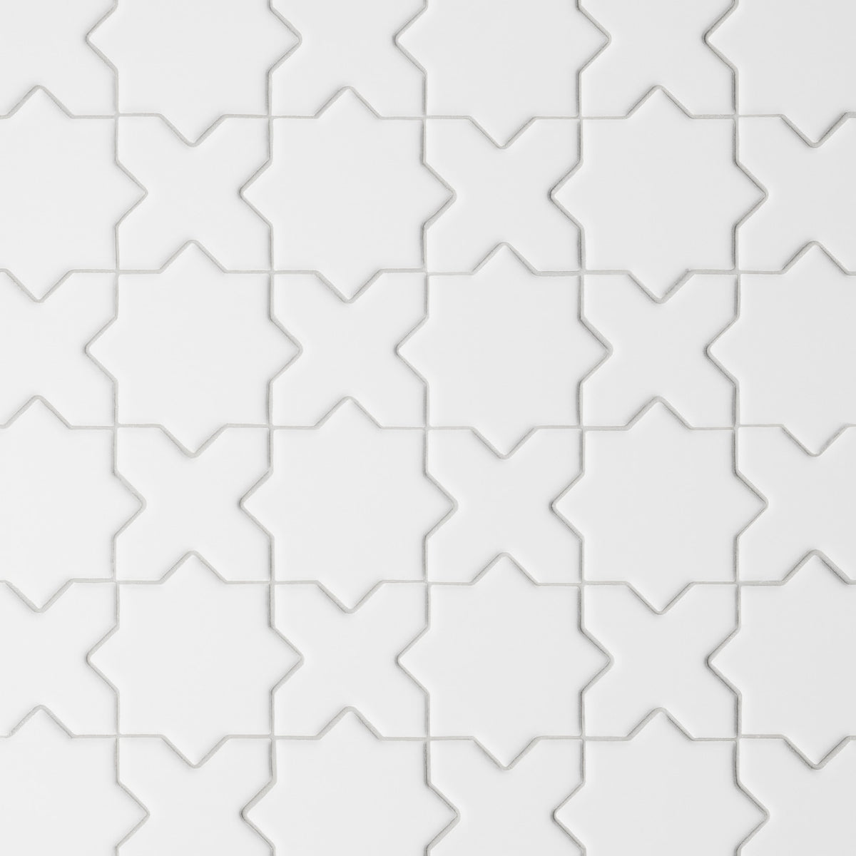 Bedrosians Le Cafe 2" x 2" Cross & Star Mosaic Matte White