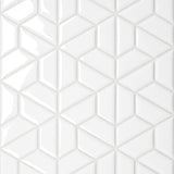 Bedrosians Le Cafe 1" x 2" Half Hexagon Mosaic Glossy White