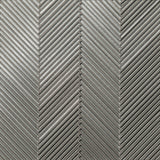 Bedrosians Kaikos 11.25" X 11.25" Chevron Glass Mosaic Gray