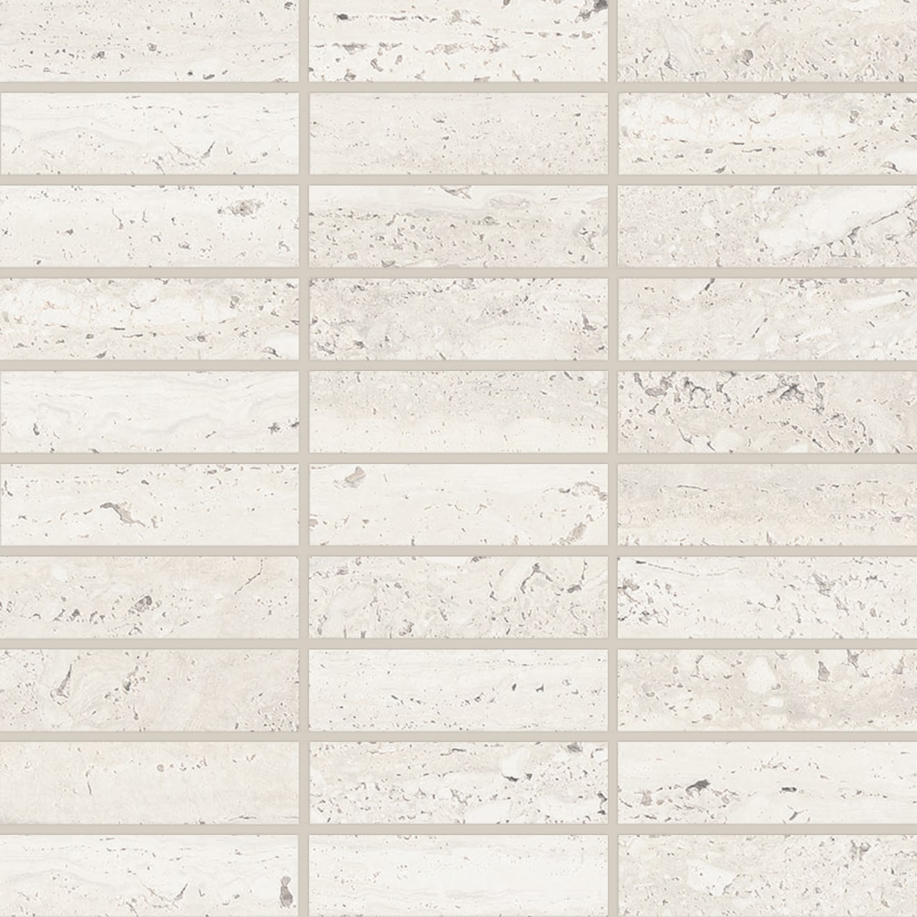 Bedrosians Sensi Roma 12" X 12" Straight Mosaic 1" x 4" White