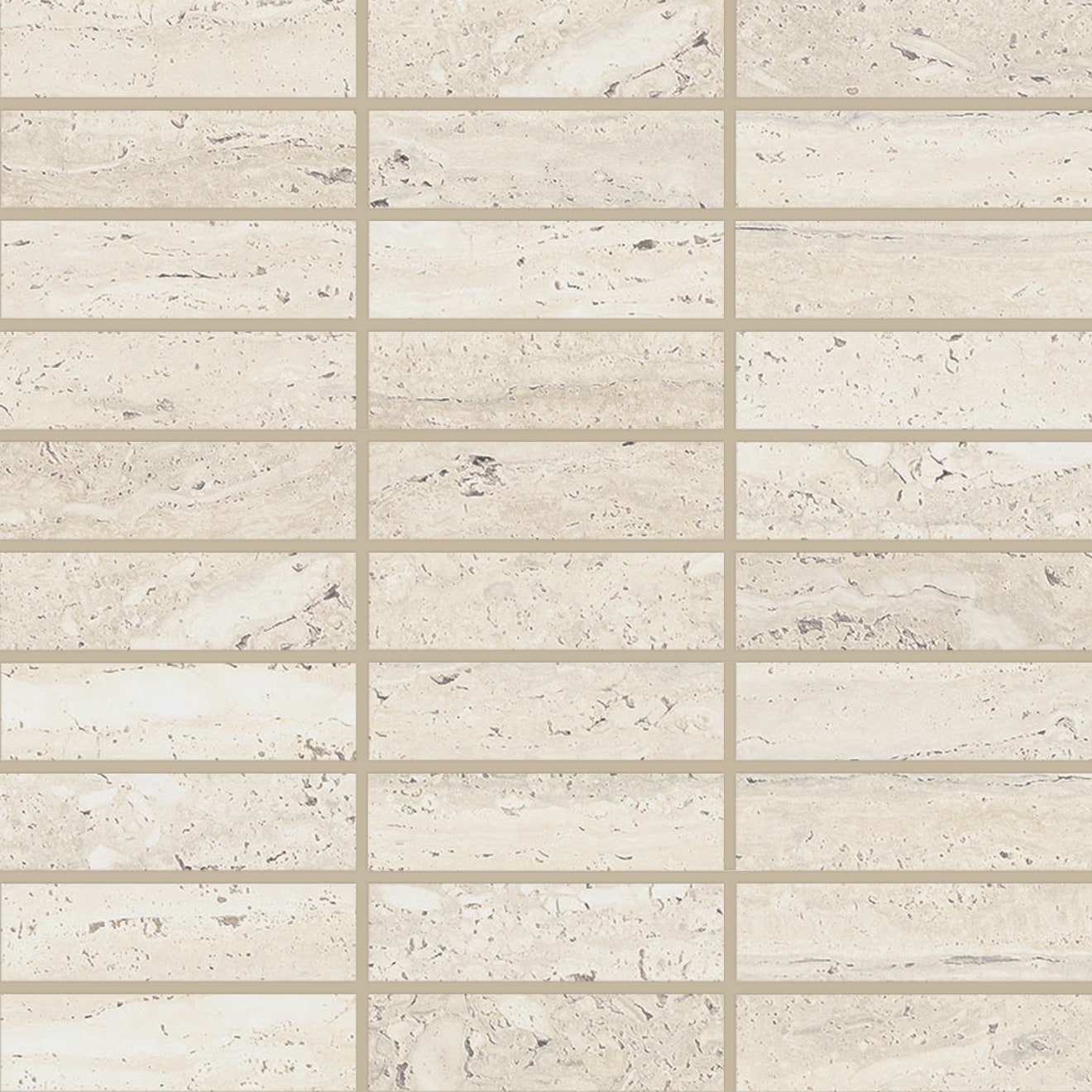 Bedrosians Sensi Roma 12" X 12" Straight Mosaic 1" x 4" Ivory