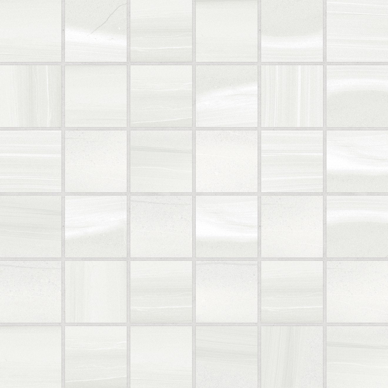 Bedrosians Linear Stone 12" X 12" Mosaic 2" x 2" White