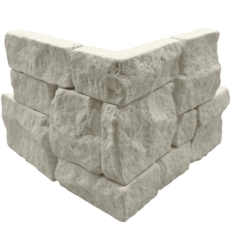 Bedrosians Limestone 8"X18" Tumbled Ledger Corner Light Beige