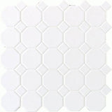 Daltile Octagon & Dot 2" Matte White / White Dot