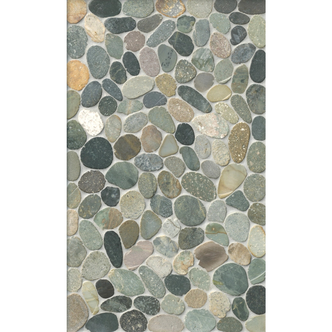 Tile Shop Pebbles Medium Sliced 12x12 Polished Earth