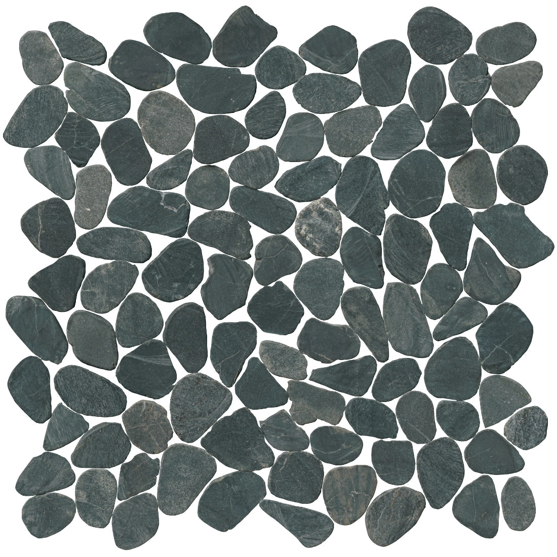 Tile Shop Sliced Pebble Blend 12x12 Tumbled Black