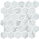 Tile Shop Carrara 2" Hexagon Snow White