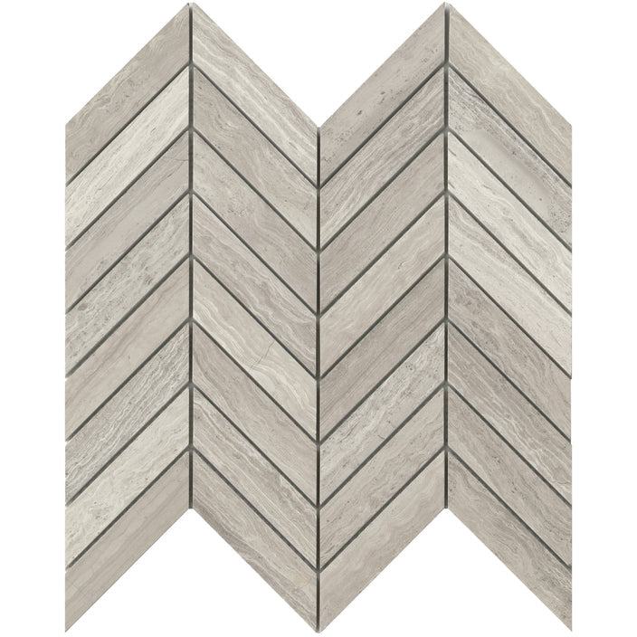 Emser Metro 12"x12" Chevron Mosaic 0.63"X1.18" Cream