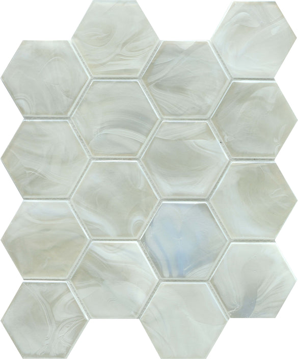 Emser Splash 11"x13" Hexagon Mosaic 3.11"X3.54" White