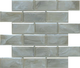 Emser Splash 12"x12" Beveled Mosaic 1.89"X3.85" Silver