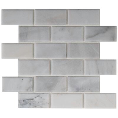 MS International Natural Stone Marble 12" x 12" Mosaic 2" x 4" Greecian White