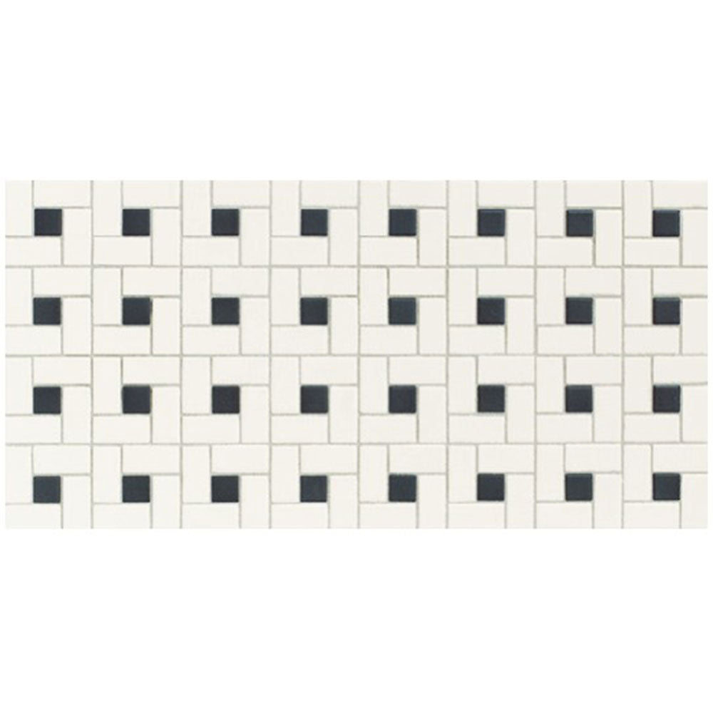 Daltile Keystones 12" X 24" Pattern 1" X 2" Arctic White/Black