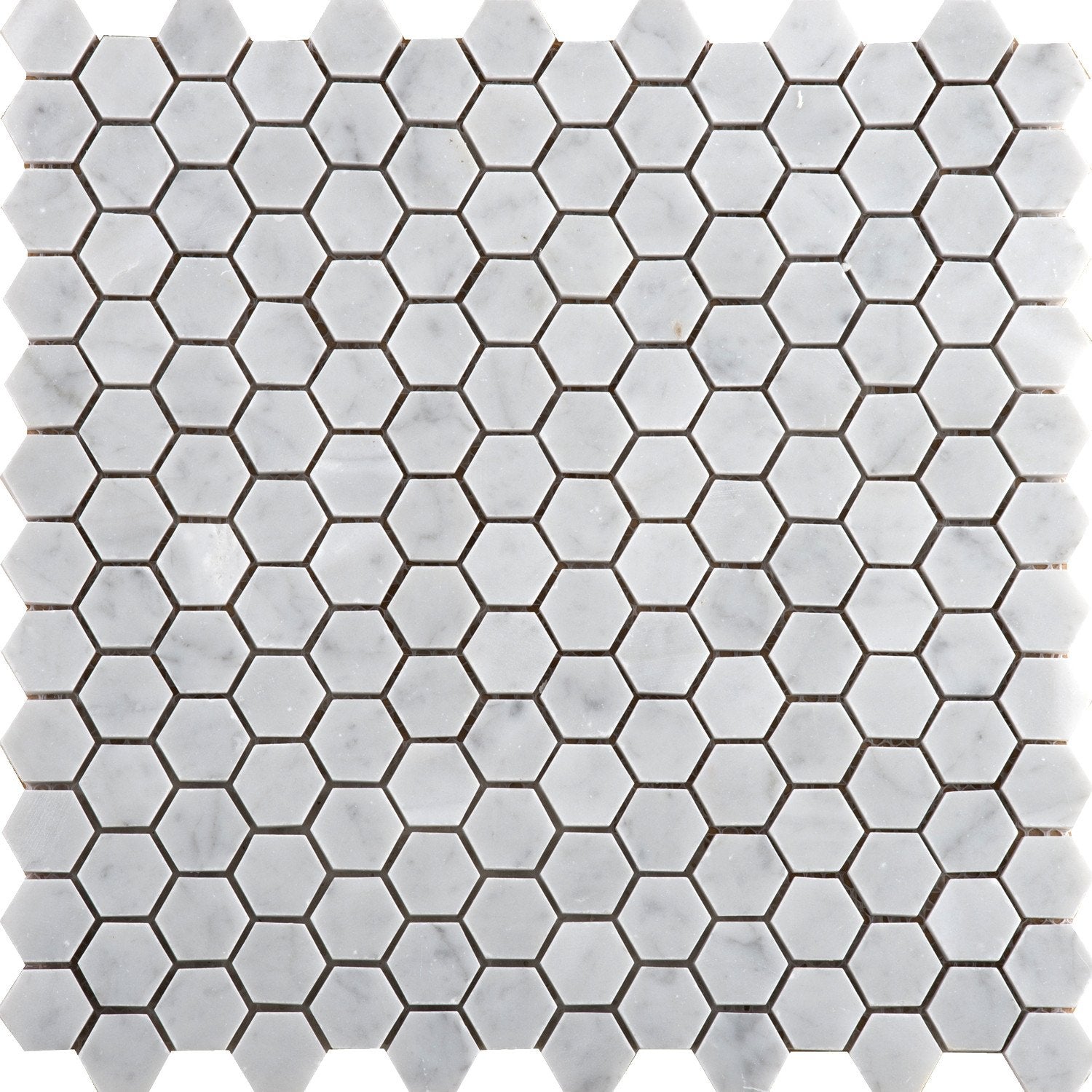 Emser Marble Gioia 12"x12" Hexagon Mosaic 1" Bianco