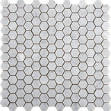 Emser Marble Gioia 12"x12" Hexagon Mosaic 1" Bianco